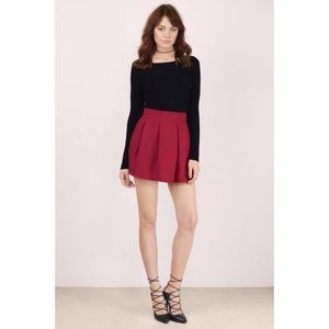 TOBI Casting Spells Burgundy Skater Skirt